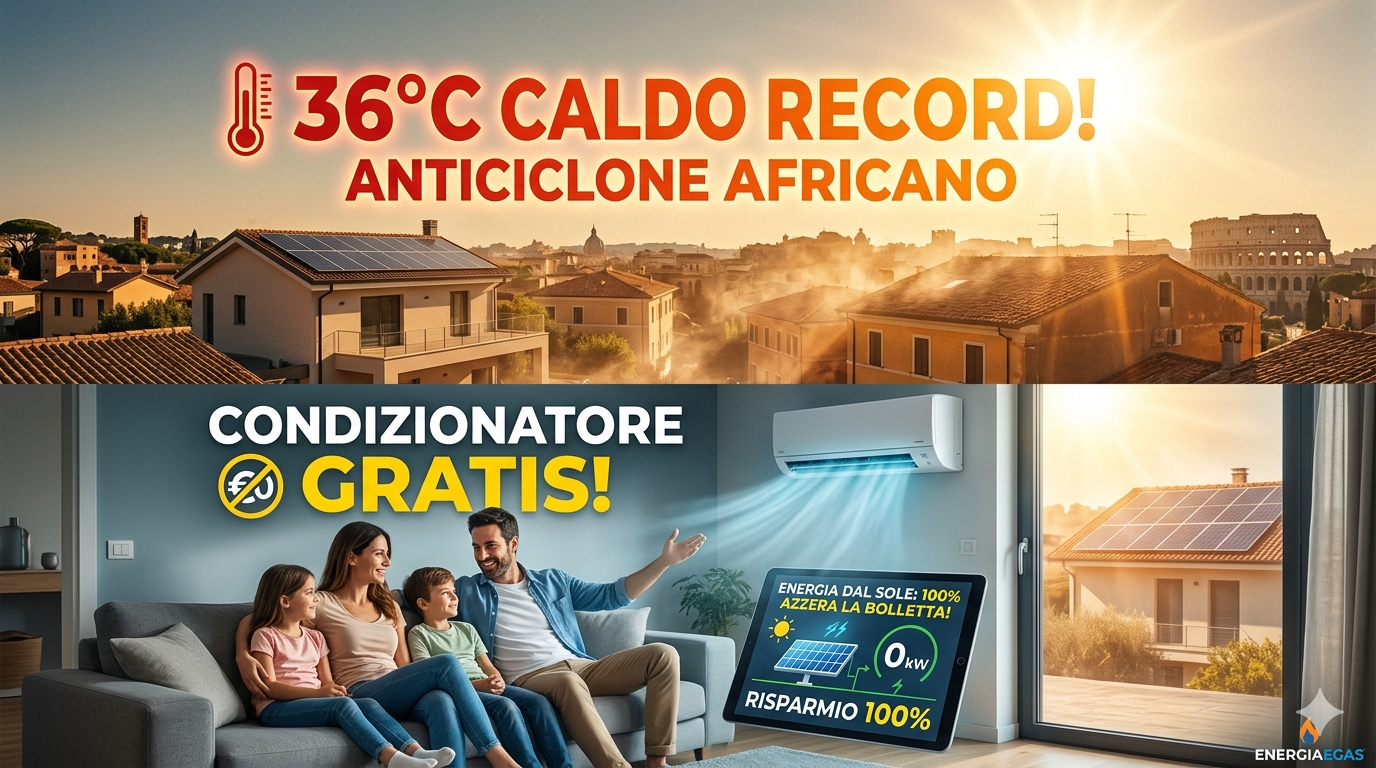 Caldo Record a 36°C: Come Accendere il Condizionatore Gratis e Azzerare la Bolletta
